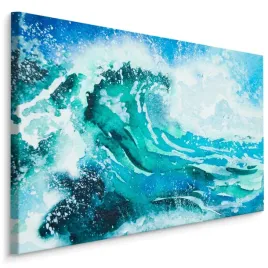 obraz-do-biura-3d-morze-fala-woda-akwarela-40x30
