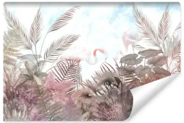 fototapeta-flamingi-rosliny-natura-niebo-450x300