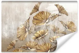 fototapeta-scienna-kwiaty-liscie-vintage-450x300