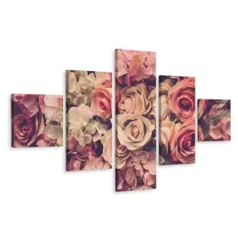 obraz-pentaptyk-delikatne-kwiaty-retro-3d-250x150