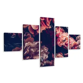 obraz-pentaptyk-kwiaty-natura-dekor-retro-250x150