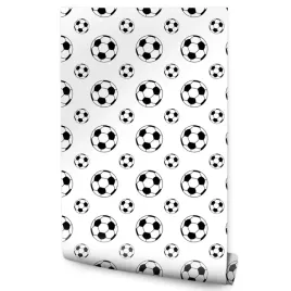tapeta-dziecieca-czarno-biala-pilka-nozna-sport