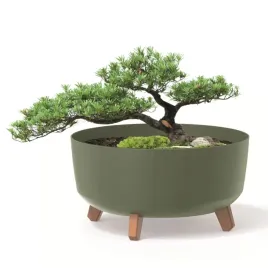 donica-okragla-matowa-misa-24-cm-nozki-zielona