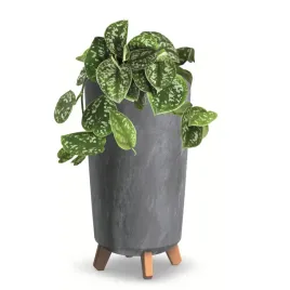 donica-wysoka-okragla-24cm-beton-ciemny-szary