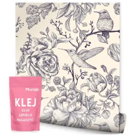 tapeta-do-sypialni-ptaki-kolibry-kwiaty-przyroda