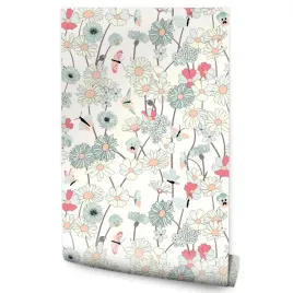 tapeta-do-kuchni-jadalni-polne-kwiaty-motyle-styl-vintage-rosliny-natura