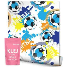 tapeta-dziecieca-kolorowa-pilka-nozna-sport-napisy