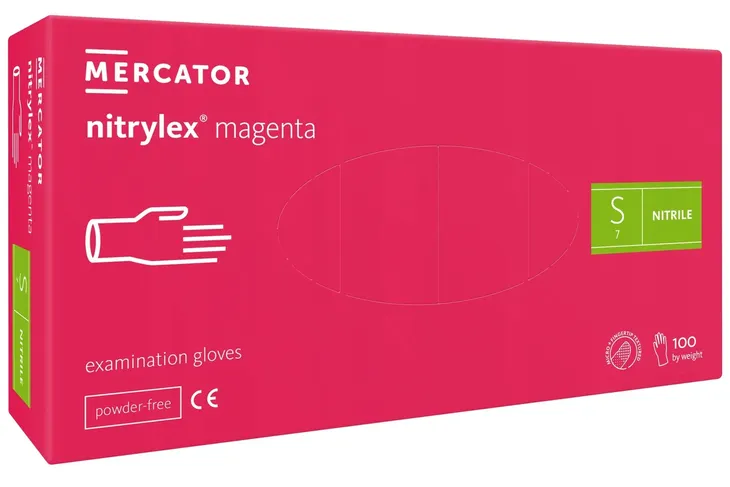 RĘKAWICE rękawiczki NITRYLOWE pink MAGENTA RÓŻOWE