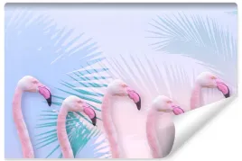 fototapeta-flamingi-liscie-tropikalne-3d-400x280