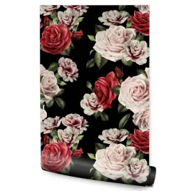 tapeta-dekoracyjna-kolorowe-roze-w-stylu-vintage