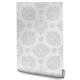 tapeta-do-przedpokoju-szare-ornamenty-wzory-retro