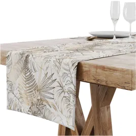 bieznik-obrus-na-stol-matowy-gladki-40x180-cm-dekoracyjny-liscie-wzor-099