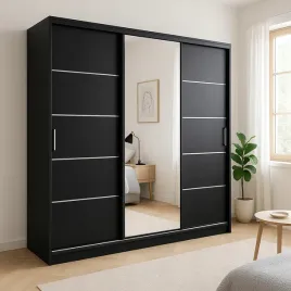 duza-szafa-przesuwna-180-cm-blak-z-lustrem-polki-pojemna-garderoba-czarna