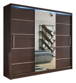 szafa-przesuwna-180cm-z-duzym-lustrem-rio-3-wenge-polki-i-drazki-w-zestawie