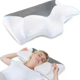 poduszka-ortopedyczna-ergonomiczna-pianka-pamieciowa-bol-szyi-ramion-szara