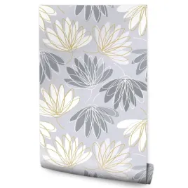 tapeta-w-rolce-malowane-lilie-wodne-kwiaty-natura