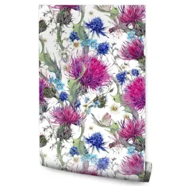 tapeta-scienna-kwiaty-rosliny-liscie-wazki-natura