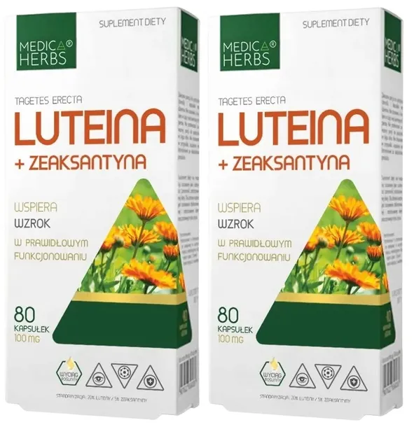 Medica Herbs Luteina + Zeaksantyna 160 kap Prawidłowe widzenie Wzrok Oczy