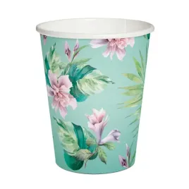kubeczki-papierowe-egzotyczne-kwiaty-zielony-250ml
