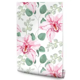 tapeta-scienna-storczyki-kwiaty-orchidea-liscie