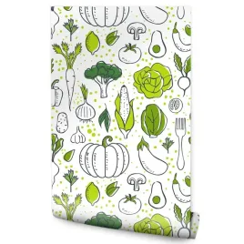 tapeta-scienna-do-kuchni-zielone-warzywa-natura