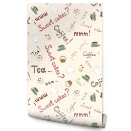 tapeta-do-kuchni-napisy-babeczki-slodycze-kawa