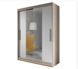 szafa-przesuwna-lustro-150-cm-dab-sonoma-bialy