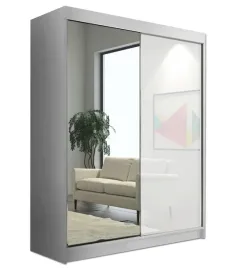biala-szafa-przesuwna-150-cm-lustro-lacobel-polysk