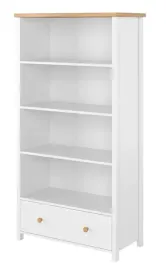 regal-z-szuflada-bialy-dab-biblioteczka-na-ksiazki