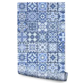 tapeta-niebieska-orientalna-mozaika-modne-wzory