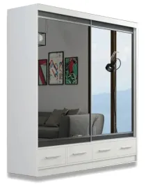 szafa-200-cm-biala-sonoma-z-szufladami-lustro