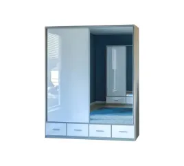 wysoka-szafa-z-szufladami-200-cm-lustro-polysk