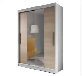 szafa-przesuwna-lustro-150-cm-bialy-dab-sonoma
