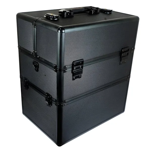 KUFEREK KOSMETYCZNY XXL NA LAMPĘ LAKIERY FREZARKĘ SUPER BLACK MATOWY