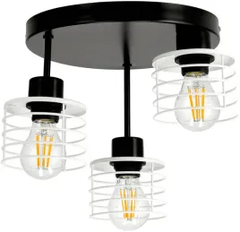 lampa-led-sufitowa-wiszaca-3xe27-sprezyna-biala