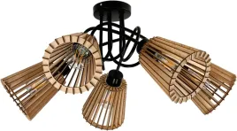 lampa-sufitowa-led-loft-5xe27-drewniany-stozek