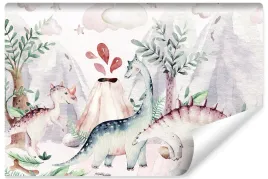 fototapeta-dinozaury-wulkany-drzewa-chmury-450x300