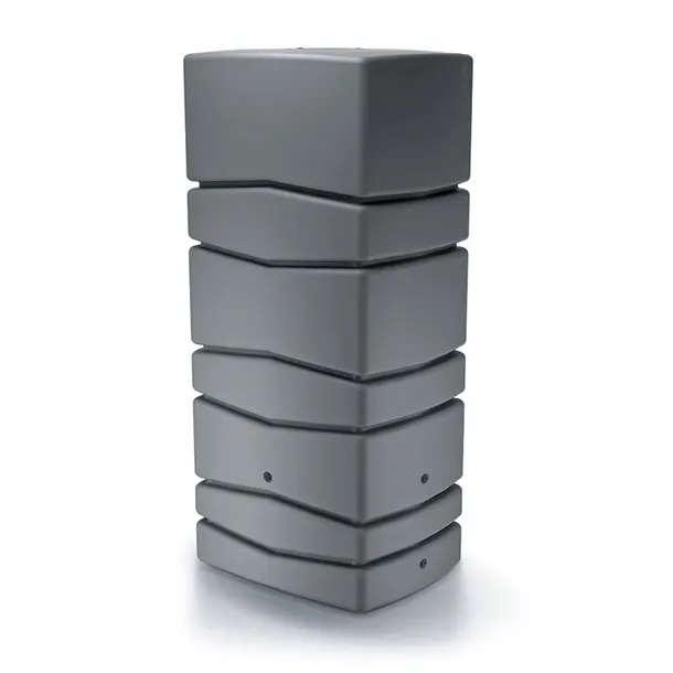 Zbiornik na deszczówkę beczka na wodę wysoka kran Aqua Tower Szara 650 l