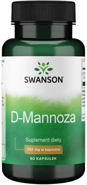 Swanson D-mannoza 700 mg 60 kapsułek Pęcherz Flora bakteryjna Układ moczowy