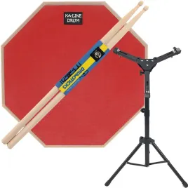 pad-perkusyjny-do-cwiczen-ppm100-12-czerwony-paleczki-statyw-zestaw