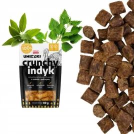 przekaska-smakolyk-dla-psa-uniszki-crunchy-indyk-szalwia-pokrzywa-80g