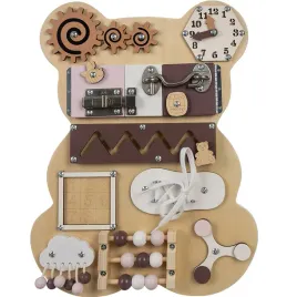 tablica-manipulacyjna-dla-dzieci-sensoryczna-mis-drewniana-na-prezent