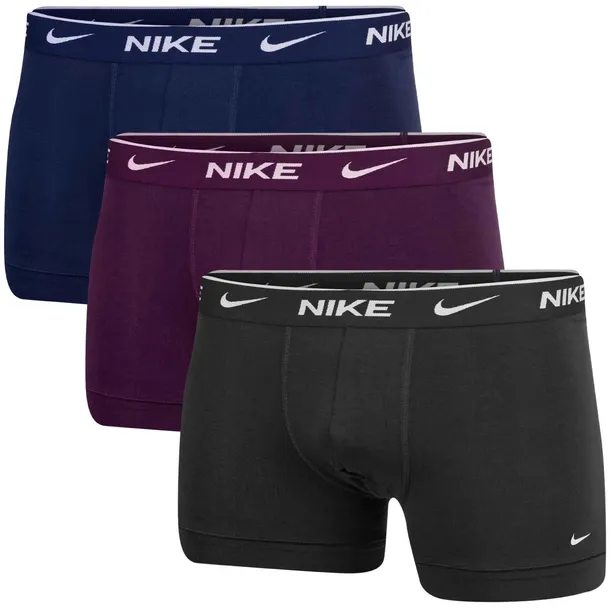 NIKE BOKSERKI MĘSKIE MAJTKI TRUNK 3PK GRAFITOWE/FIOLETOWE/GRANATOWE r.XL