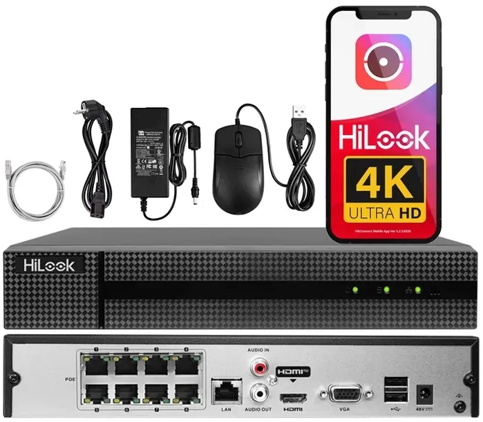 Rejestrator IP 8x PoE NVR-8CH-5MP/8P na 8 kamer 8MPx Aplikacja HiLook App
