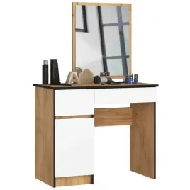 toaletka-90-cm-dab-craft-biala-2-szuflady-lustro