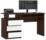 biurko-wolnostojace-komputerowe-clp-135-cm-3-szuflady-2-polki-wenge-biale-stan-nowy