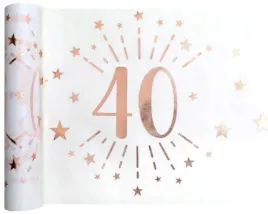 bieznik-bialy-40-urodziny-rozowy-nadruk-30-x-500cm