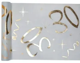 bieznik-bialy-30-urodziny-zloty-nadruk-30-x-500cm