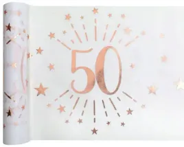 bieznik-bialy-50-urodziny-rozowy-nadruk-30-x-500cm