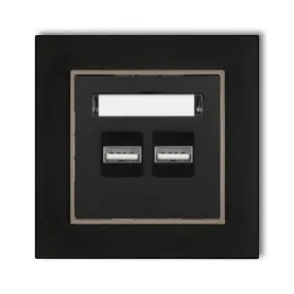 gniazdo-ladowarka-2xusb-3-1a-z-ramka-mini-kolor-czarny-mat-czekoladowy